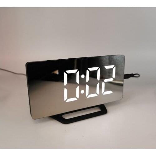 LED multifunction alarm clock with USB digital clock, ultra-thin large-screen display electronic clock