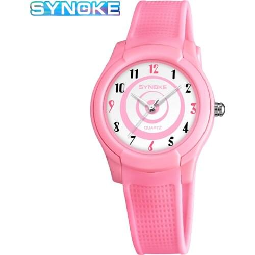 SYNOKE Children Watches quartz Pink Boys Child Watch Girls Birthday Party Kids Gift Clock Childrens Wrist Silicone Sport Watches