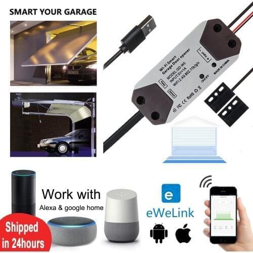 Garage Door Opener Controller WiFi Switch Remote Control Open CloseWork With Alexa Echo Google Home EWelink APP No Hub