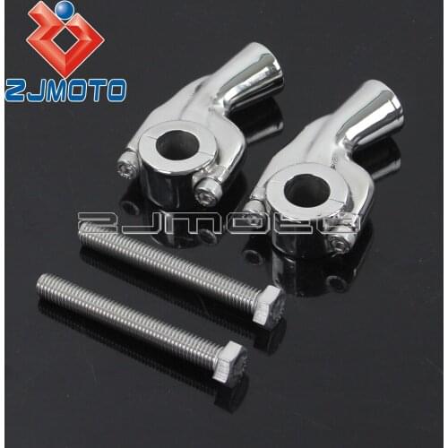 Vintage Polish Motorcycle 7/8" Handlebar Risers Silver 22mm Handle Bar Risers For Honda Yamaha Suzuki Triumph Cutom Cafe Racer