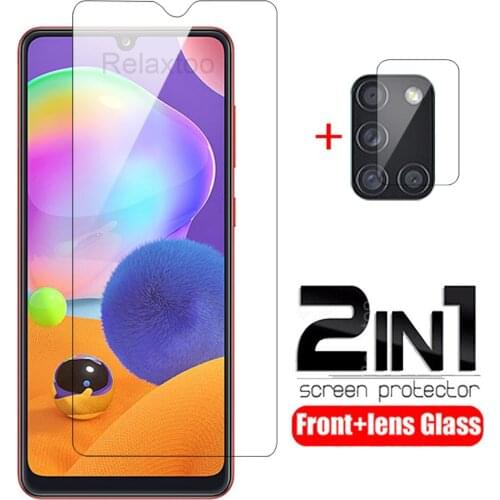 2IN1 Screen Protector For Samsung Galaxy A31 A01 a10 a10s a30s a30 a40 a41 global version Tempered Glass Camera Lens glass film