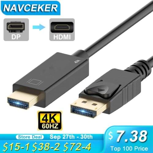2020 Best DisplayPort to HDMI Cable 4K HDMI Cable DP to HDMI 1080P 4K 60Hz Converter DP 1.2 HDMI 2.0 for PS4 Projector Laptop PC