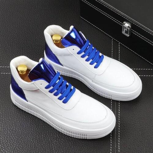 England style mens leisure genuine leather boots lace-up white shoes trend platform boot spring autumn ankle botas masculinas