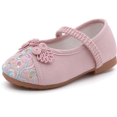 Children Hanfu shoes girls embroidered shoes Chinese style performance shoes kids girls soft breathable sneakers fashion flower