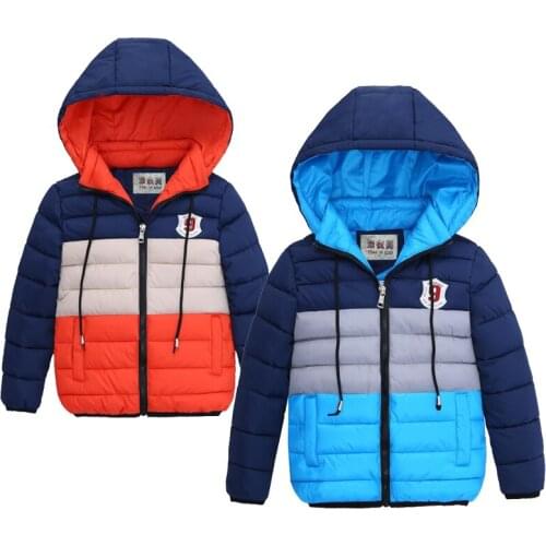 Number 9 Autumn Winter Boys Jacket Fashion Christmas Windproof Outerwear Hooded Zipper Casual Girls Coat 4-8 Years Kids Clothes
