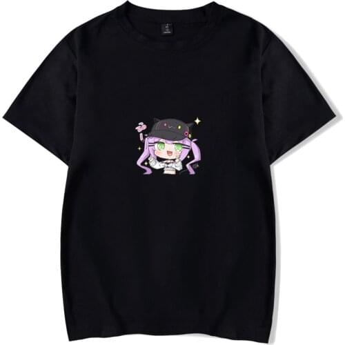 HOLOLIVE Vtuber Tokoyami Towa Print Spring Summer Holiday Street Graffiti Style Men/Women Casual T-shirt Streetwear Style