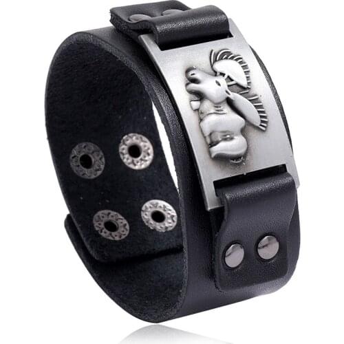 Jessingshow Slavic Norway Valknut Amulet Leather Bracelets Engraved Scandinavian Cattle Viking Bracelets Runes Men Bracelet