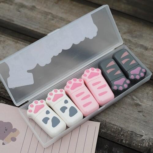 6Pcs/Pack Cat Paw Portable Correction Tape Kawaii White Out Corrector Promotional Stationery Student Prize School Office Supply