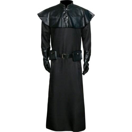 Plague Doctor Cosplay Costumes for Adult Black Steam Punks Scary Horror Bird Doctor Schnabel Clothes Halloween Cosplay Costumes