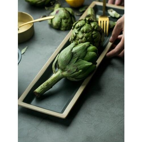 Creative Ceramic Strip Plate Flat Cake Dessert Set Plate Cooking Sushi Plate Tableware Cold Plate Ceramic Tableware