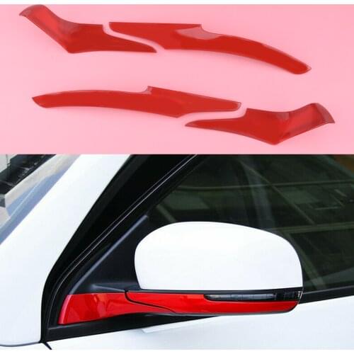 L+R Red ABS Exterior Rear View Mirror Base Cover Trim fit for Jeep Compass 2017 2018 2019 2020