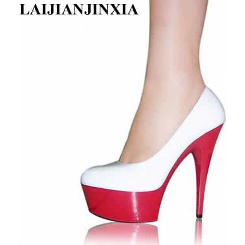LAIJIANJINXIA Wholesale Sexy Women PU Leather 15CM High Heel Shoes, Wedding Shoes, Sexy Party Heels Dance Shoes
