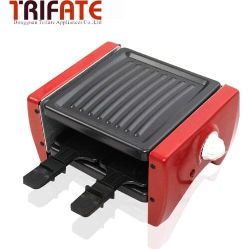 Mini Red 650W Double Layers Smokeless Electric Pan Grill BBQ Grill Raclette Grill Electric Griddle