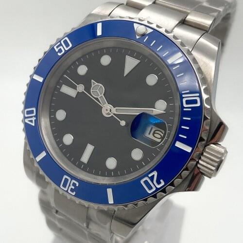 Fashion 40mm Mens Watch Automatic Mechanical Sapphire Ceramic Bezel Luxury Brand Waterproof Sports Watch Luminous Hands