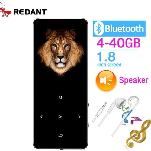 REDANT Bluetooth MP3 Player with Speaker 1.8 Screen touch keys hifi fm radio mini sport MP 3 music player portable metal walkman