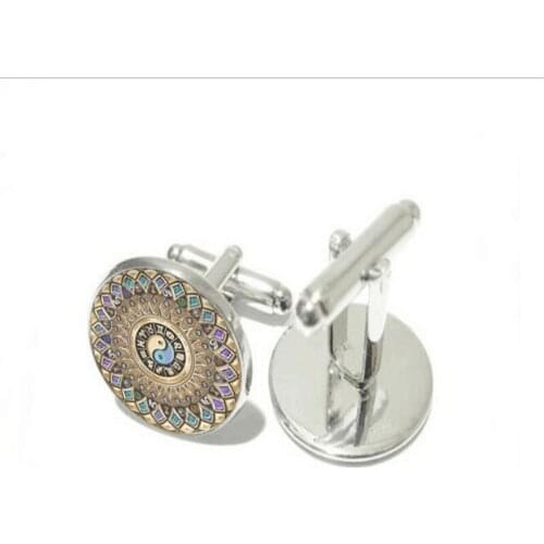 VERDVE2018 Hot 20mm High Quality 12 Constellation Yin Yang Tai Chi Mens Shirt Cufflinks Jewelry Gifts
