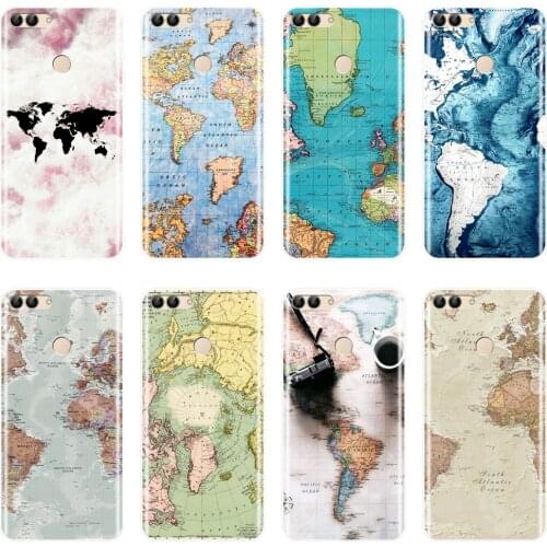 TPU Soft Silicone Phone Case For Huawei P9 P10 P20 Lite Pro Plus P Smart World Map Back Cover For Huawei P7 P8 P9 Lite Mini 2017