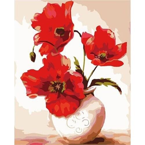 Flowers Acrylic Pre-Printed 11CT Cross-Stitch Embroidery Set DMC Threads Handicraft Knitting Needlework Handiwork Sales