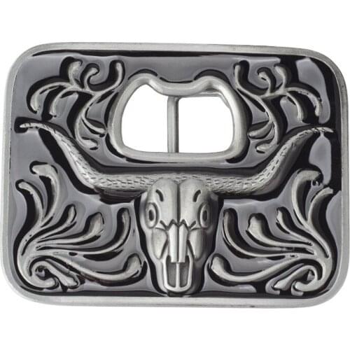 Bottle Opener Belt Buckle Bull Skull Pattern Can Open Beer Bottles