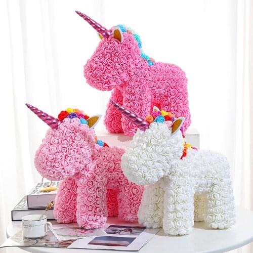 Foam Rose Unicorn PE Artificial Flower Toys for children Romantic Birthday Anniversary Wedding Christmas Gift Party Decoration