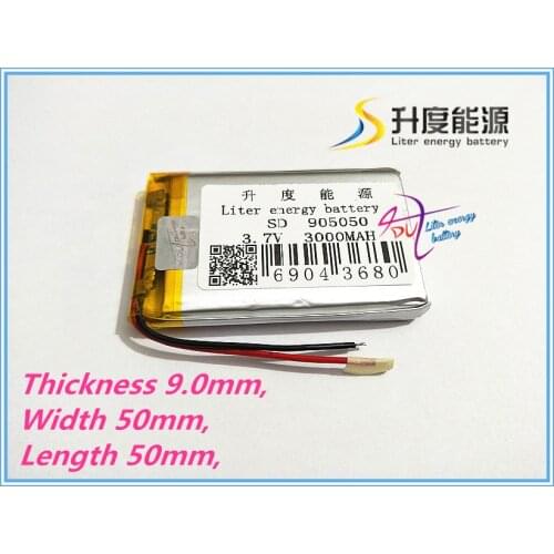 Polymer battery Projector Camcorder 905050 3.7V 3000mAh Battery Lithium Polymer For GPS Vedio Game E-Book Tablet PC
