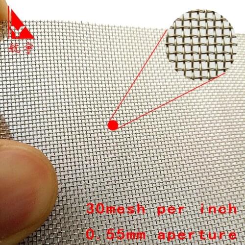 SS304 stainless steel wire mesh 30mesh stainless steel wire woven sieve mesh 0.55mm aperture mesh for screen