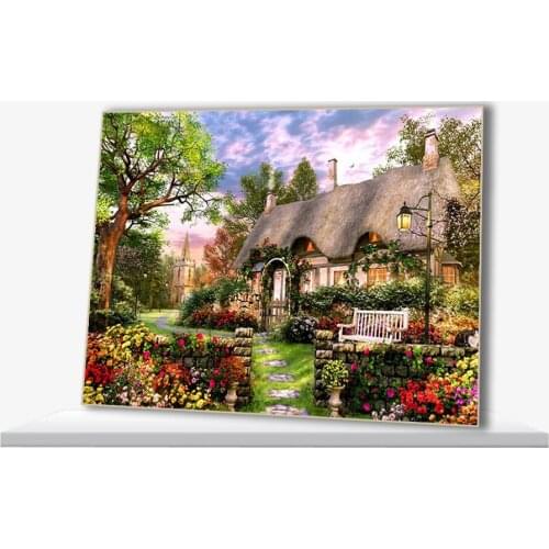 Coloring By Numbers House Garden Colorful Flowers Courtyard Paint By Numbers For Adults Acrylic Paint Home Decor For Living Room