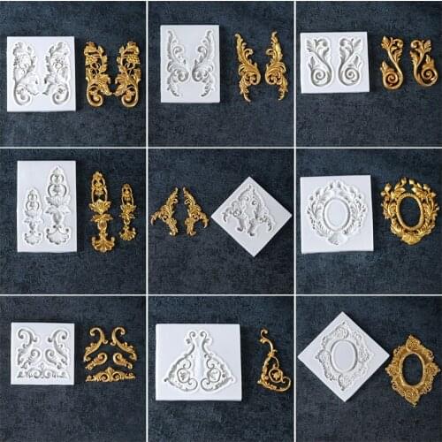 KUXSE 3D Sugarcraft Relief Border Silicone Mold Fondant Mold Cake Decorating Tools Chocolate Gumpaste Mold Kitchen Baking Tool