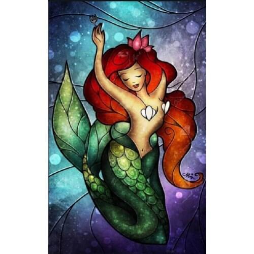 Diamond Embroidery Mermaid Sale Full Drill Resin rhinestones Decor Home Mosaic Painting Mermaid 5D DIY Diamond Painting