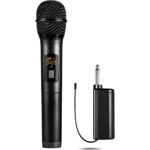 Handheld Wireless UHF Microphone System with Portable Receiver 1/4inch Output for Karaoke System KTV Church Wedding