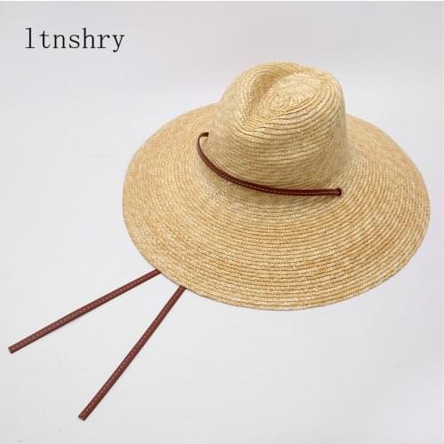 2021 Summer womens Big Ribbon Sun Hat Style Vintage Design Wide side Straw Hat Solid Color Anti-UV Holiday Beach Hat