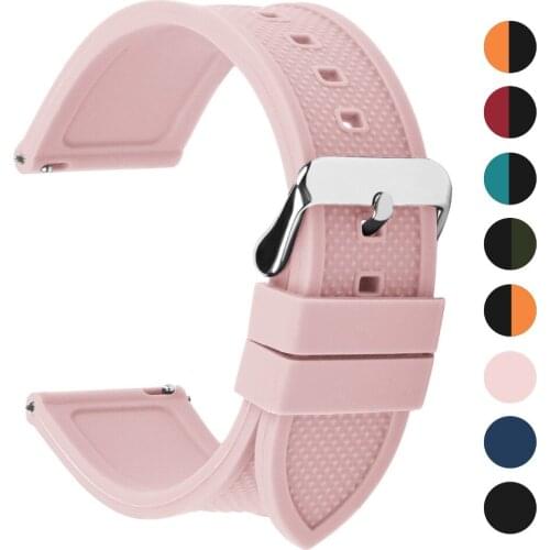 8 Colors Silicone Sport Bracelet Strap Watch Band, Rainbow Watch Band Strap 18mm 20mm 22mm 24mm