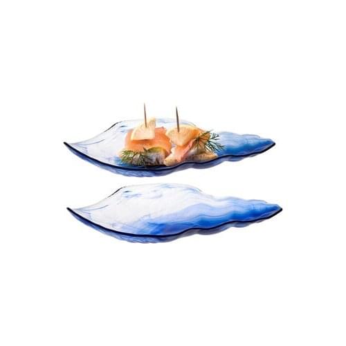 Pasabahce Marine Tie Dye Blue Service Plate 21 Cm 2'Li