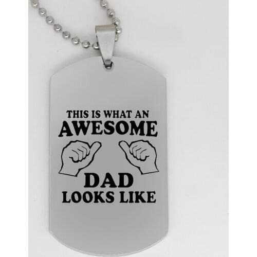 Ufine jewelry Dad gift pendant army card this is what an awesome dad looks like stainless steel customed necklace N4365