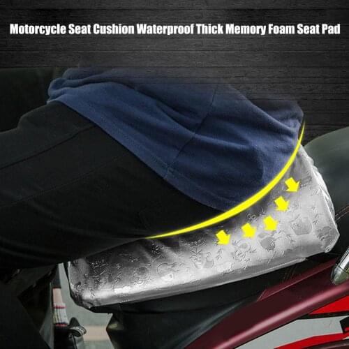 New Thickened Motorcycle Decompression Cushion Memory Foam Motorcycle Seat Cushion Sunscreen Waterproof Cushion 4 Cm Thick