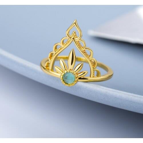 Vintage Opal Crown Crystal Rings For Women Fashion Women Ring Stainless Steel 2021 Fashion Jewelry Gift Patry Wedding Ring