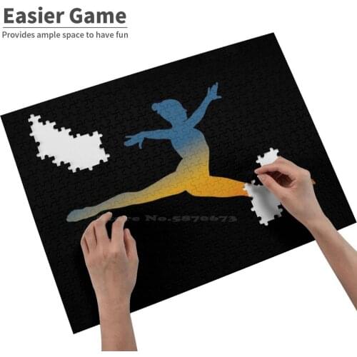 Vintage Retro Split Jump Girl Gymnastics Cool Gifts Jigsaw Puzzle Educational Puzzle Games Toys Vintage Retro Girl Gymnastics