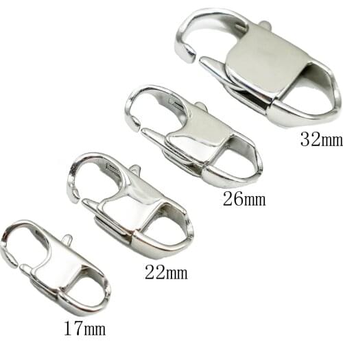 10pcs/Lots 17/22/26/32mm High Quality Stainless Steel Lobster Clasps Handmade Jewelry Making Clasps