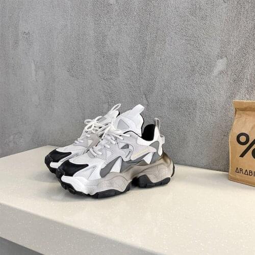 Women Sneakers Flat Platform shoes Genuine Leather Spring fashion casual Thick bottom Breathable Ladies sneaker