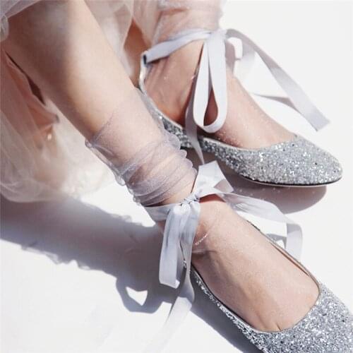 Spring and Summer Retro Lace Floral Mesh Women Socks Thin Middle Tube Transparent Sock Women Breathable Silk Ultrathin Sock New