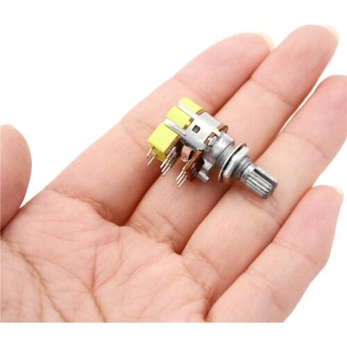 1pcs B50K 50K Ohm Dual Linear Taper Volume Control Potentiometer Switch Top Quality