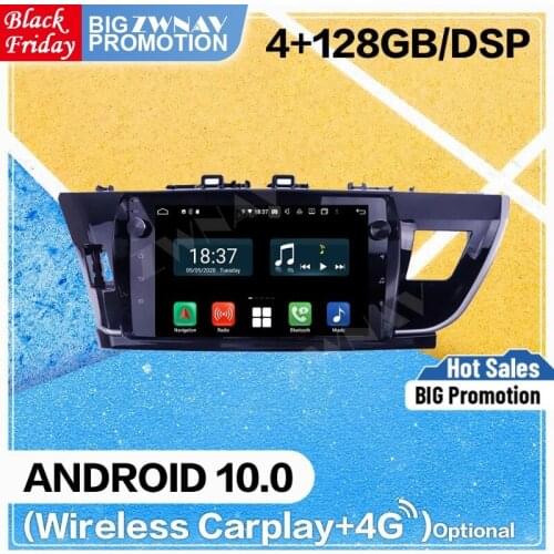 128G DSP Carplay Android 10 Screen Player For Toyota Corolla 2013 2014 2015 2016 Car GPS Navigation Radio Audio Stereo Head Unit