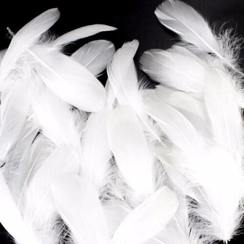 New 50pcs High quality Beautiful Natural Pure white Feather Plume Jewelry Christmas Holiday Wedding decoration Optional