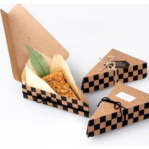 8.5*13.5*3.3cm 10 Pcs geometry Kraft Paper Box Wedding Candy Christmas Party fruit pie pizza cheese cake Packing Storage Boxes