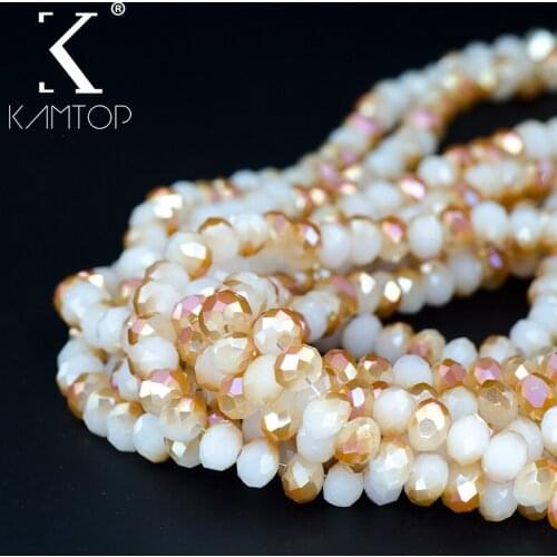 95PCS/Lot 6MM Mixed Faceted Glass Crystal Spacer Rondelle Beads For DIY Apparel Sewing Garment Beads