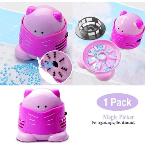 Diamond Painting Accessories Cross Stitch Embroidery Mini Desktop Vacuum Cleaner Small Cleaning Machine Clean Excess Drill Tool