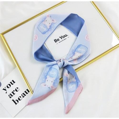 Bow Long Ribbon Hair Accessories For Women Ponytail Hair Bands Fashion Letter Printing Silk Scarf Headbands Girls Summer SJ432
