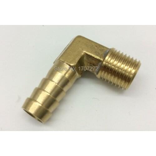 Free shipping 12mm Hose Barb x 1/8" inch Male BSP Thread Elbow Brass Barbed Fitting Coupler Connector Adapter