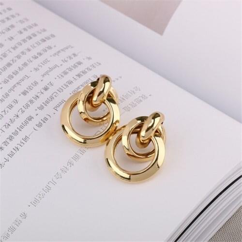Exaggerated large gold earrings women retro metal geometric earrings hipster Vintage earrings wholesale Beautiful earrings