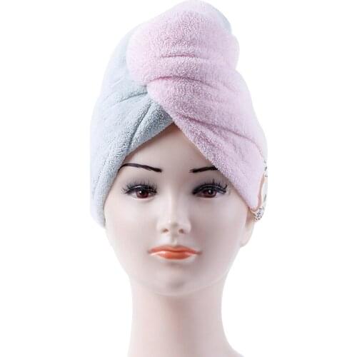 Rapid Drying Hair Towel Microfiber Magic Hair Dry Hat Absorbent Dry Hair Cap Double Layer Wrapped Towel